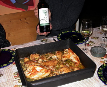 Huhn in Weißwein-Knoblauch-Sauce