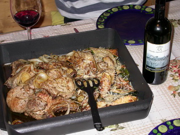 Schweinekoteletts mit gebratenen Zucchini