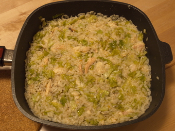 Risotto mit Wirsing und Räucherfisch